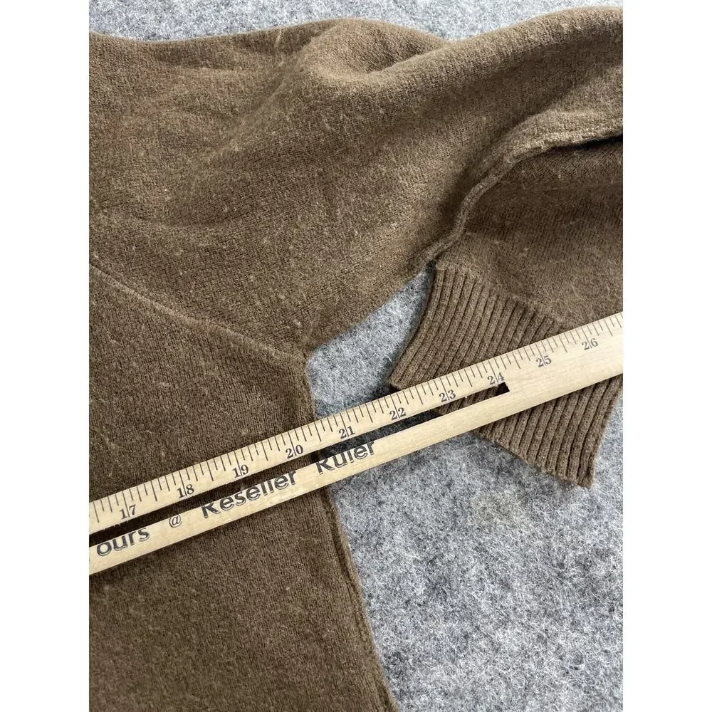 The North Face Sweater Mens Medium Brown Wool Blend Quarter Zip Pullover N192